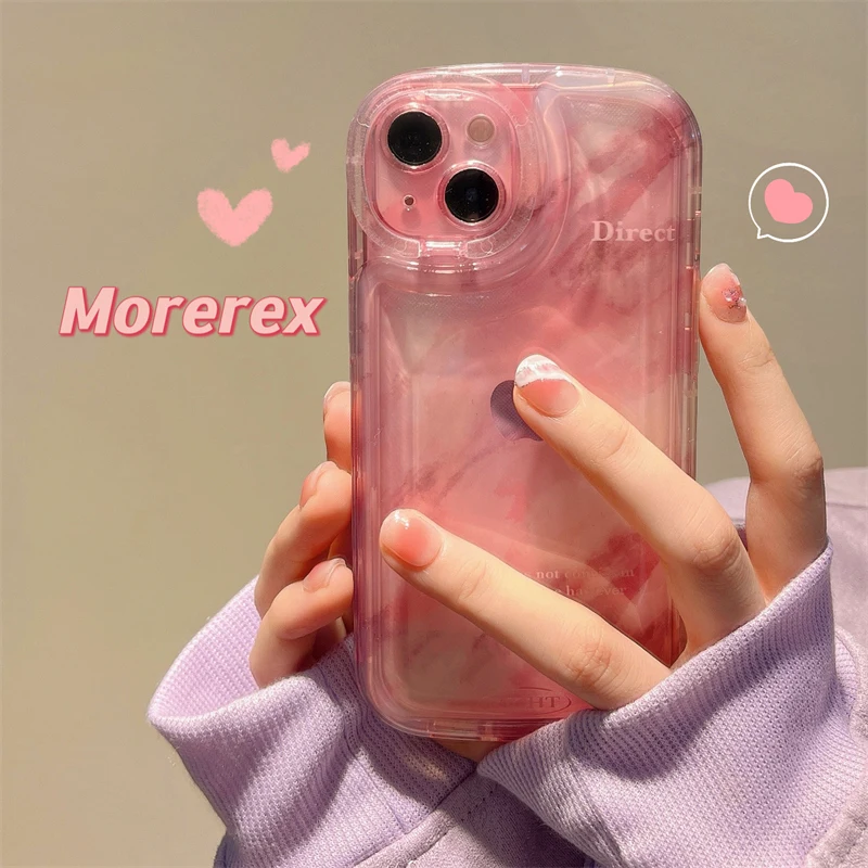 

Подушка безопасности Halo для телефона apple 14, чехол для телефона, новый силиконовый прозрачный чехол Apple, ниша с подставкой премиум-класса, розовый стиль ins