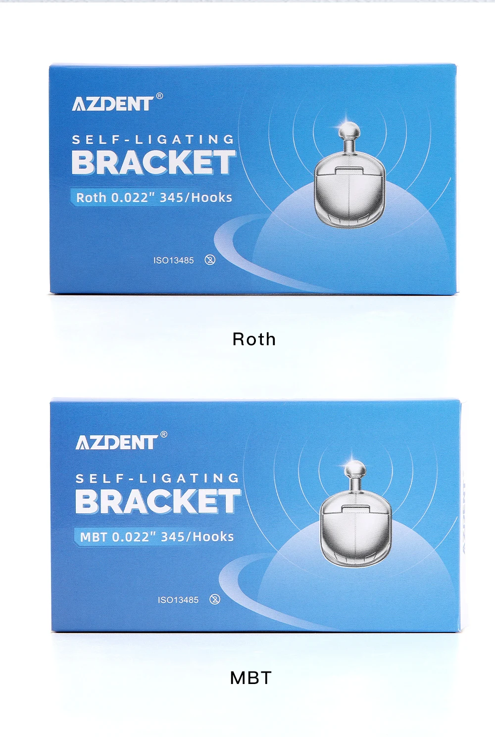 3 Boxen AZDENT Dental Kieferorthopädische Halterung Zahnspangen Sphärische Monoblock selbstligierende Halterungen ROTH/MBT 022 Haken mit Bukkalröhrchen – Detail 11