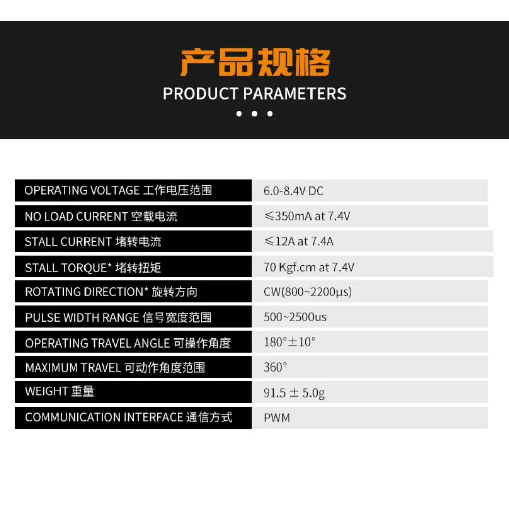 Minitary Aerocraft Robot Servo,75KG metal brushless CAN bus RS485 serial port low-temp industrial grade throttle micro server