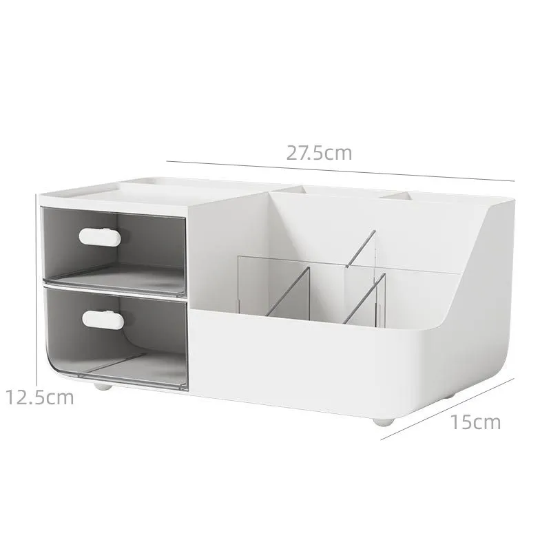 Multifunctional cosmetics storage box, large-capacity desk storage box with drawers, stationery storage box, office supplies