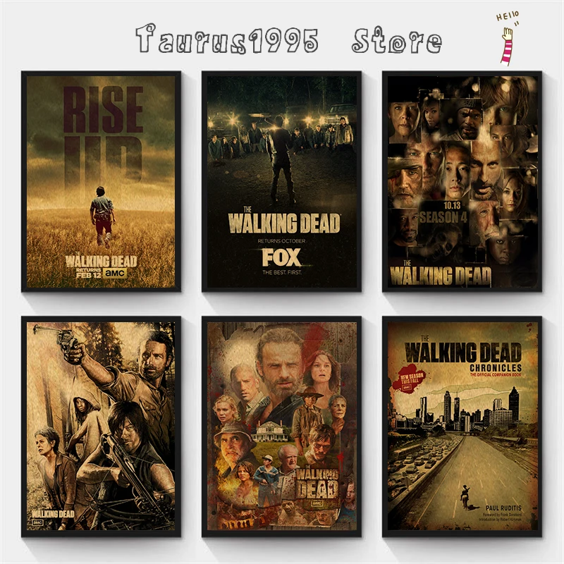 The Walking Dead Season Game Poster Club Kraft Paper Prints Rules Poster Vintage Room Cafe Bar Art Wall Decor Aesthetic Painting