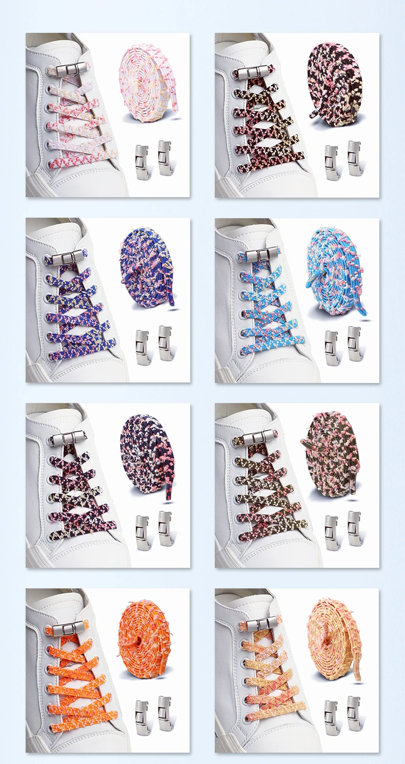 Schuhband-Schnallen zum Aufdrücken, Metall-Schnürsenkelsicherungen, sichere Befestigungszubehörteile für elastische, flache Sneaker-Schnürsenkel ﻿ – Detail 8