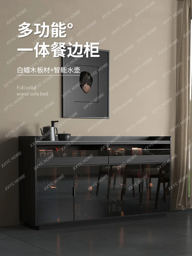 Stone Plate Sideboard Cabinet Solid Wood Tea Machine Integrated Wall Automatic Water-Feeding Wine Cabinet