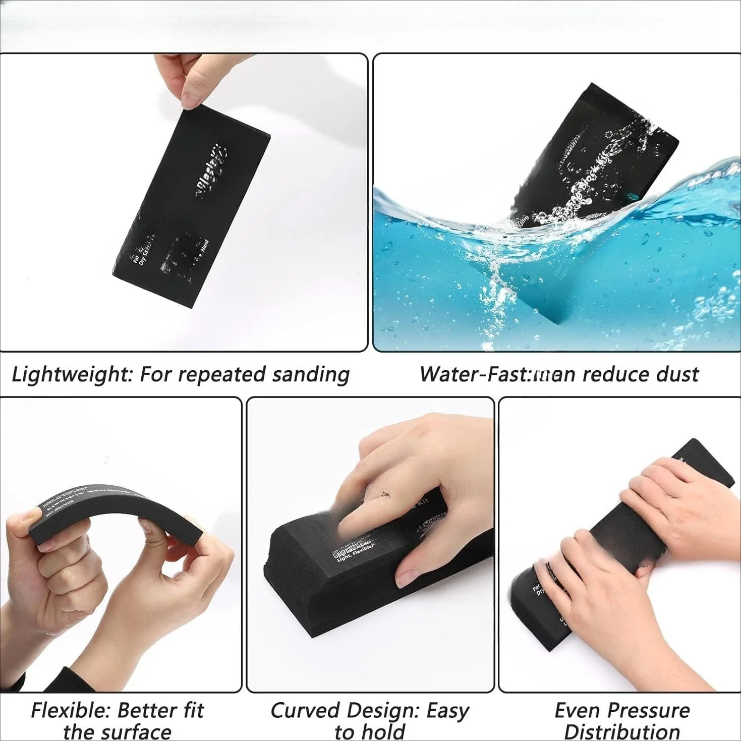 Polished 7-piece set can be equipped with sandpaper, automotive and woodworking grinding, wet and dry matte blocks