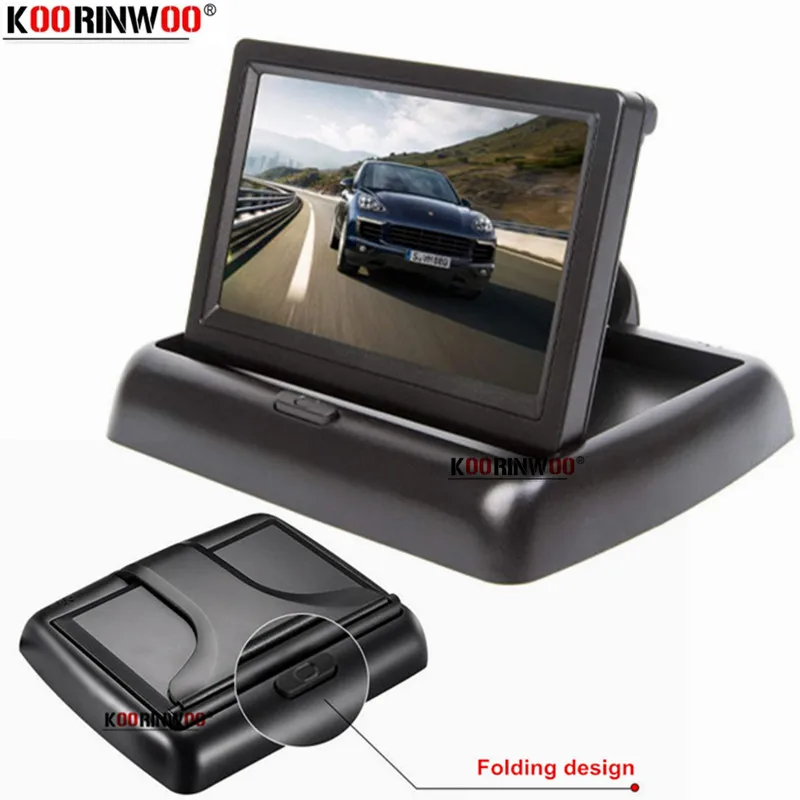 

Car monitor 4.3" Display For Rear Camera Foldable TFT LCD HD Screen Parking System Android Auto Accessories Electronic Devices
