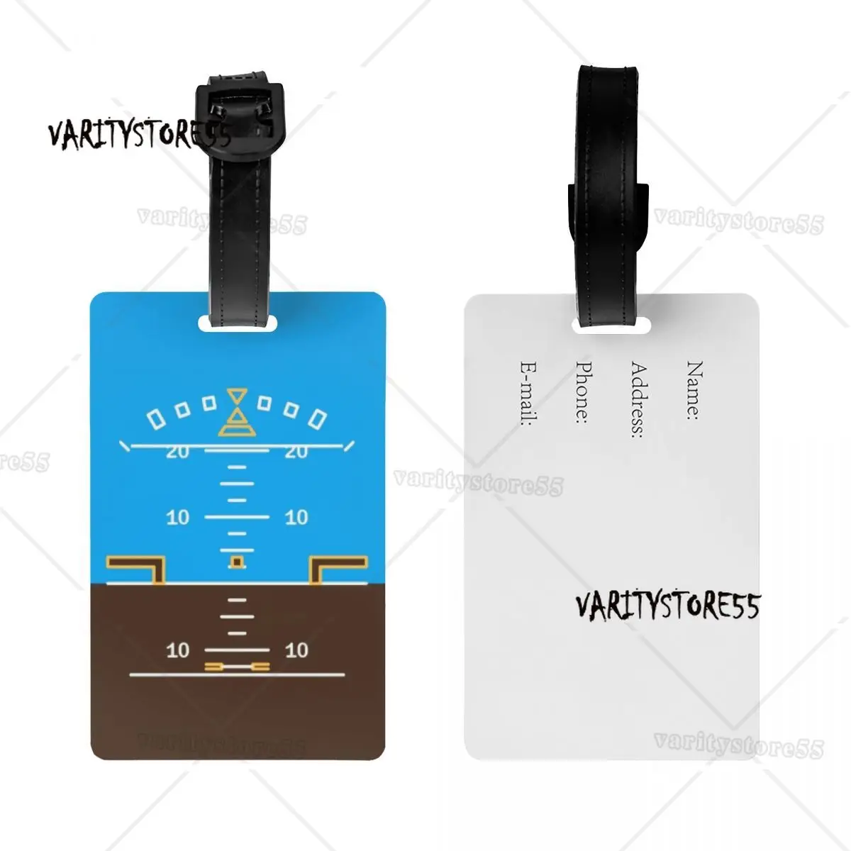 Attitude Indicator Luggage Tags for Suitcases Funny Flight Pilot Airplane Aviation Aviator Baggage Tags Privacy Cover ID Label