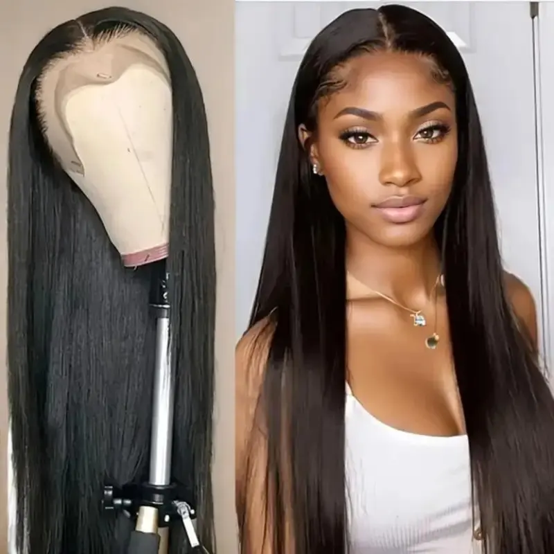 Rosabeauty 13x6 Straight Nature Color Lace Front Wig Human Hair 30 40 Inch 13X4 Frontal 5X5 Glueless Wigs 250% Density For Women