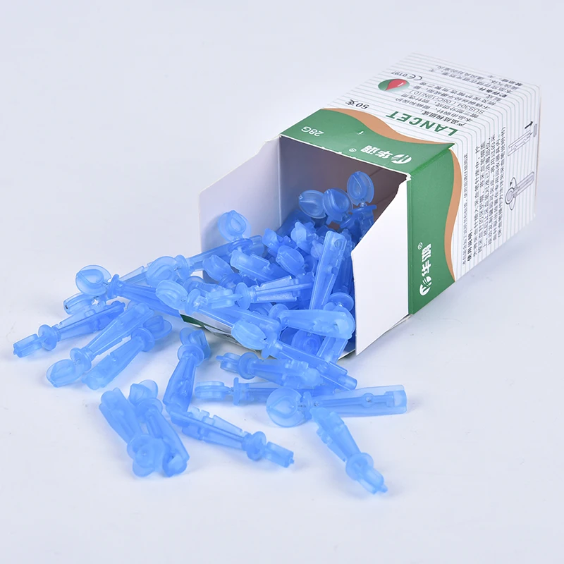 50 unids/caja lancetas compatibles con Microlet,Freestyle,Abbott,One Touch,SD, Etc. 28g