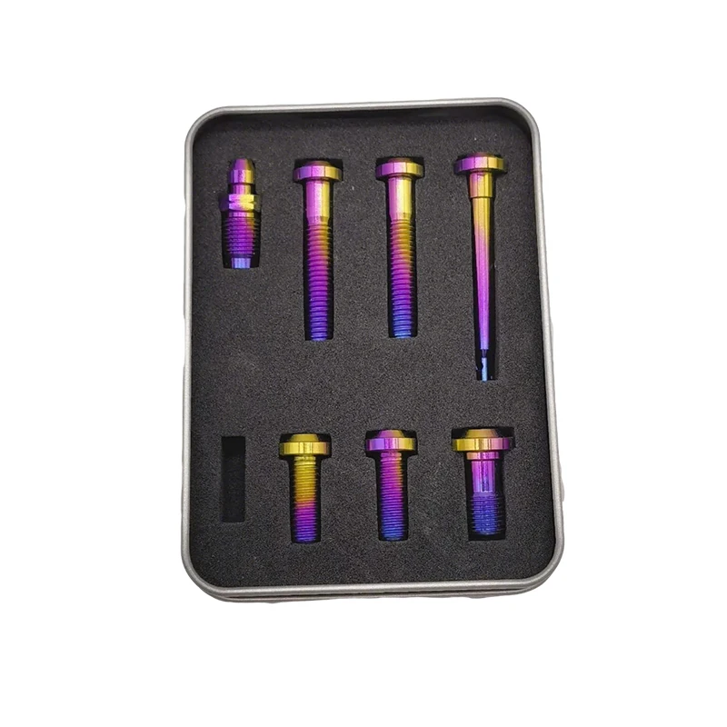 Brake Caliper Bolts Screws Modified Titanium Bolts Kit Replacement for Brembo Small Crab Brake Caliper view 3