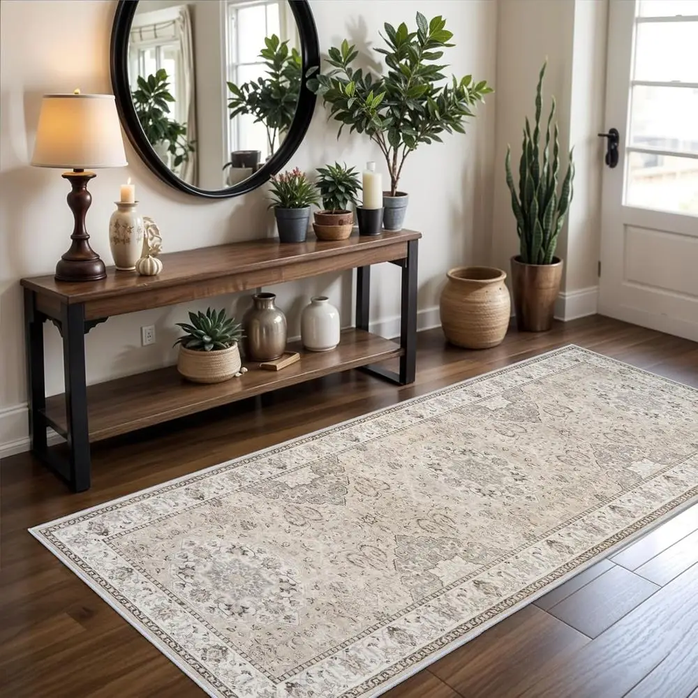 

Washable Entryway 3x7 Runner Rug: armhouse Kitchen Hallway Rug Runner Wide Sot Water Resistant loor Mat or Bathroom Nursery Non