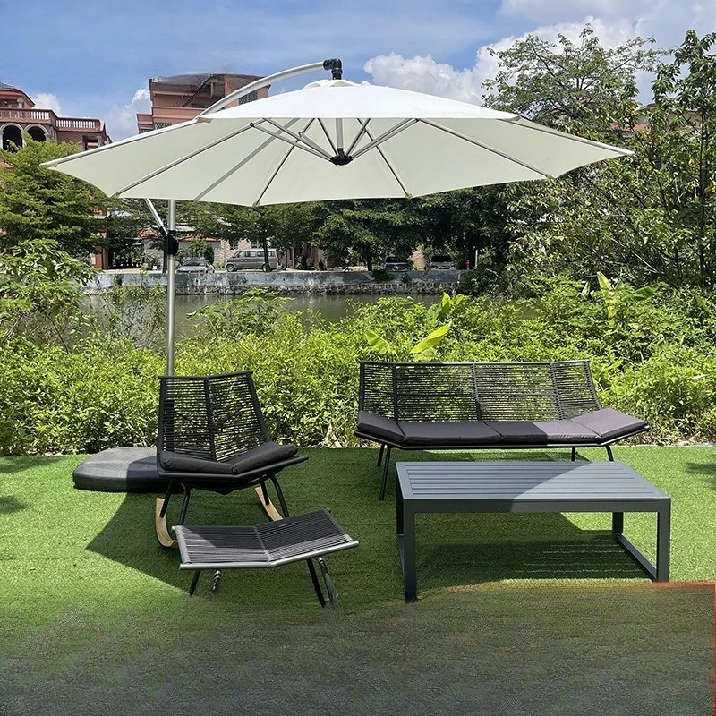 

Nordic Courtyard Sofa Balcony Living Room Outdoor Rocking Chair Hotel B & B Resort Lazy Sofa Outdoor Furniture