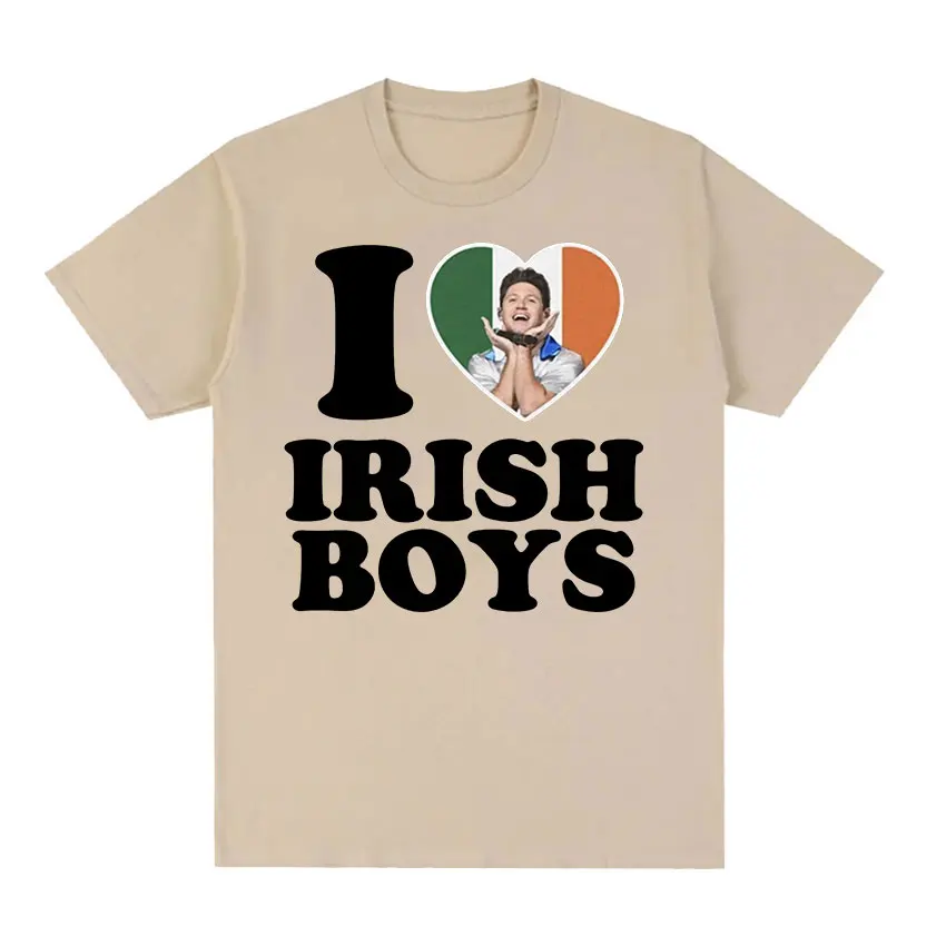 I Love Irish Boys Niall Horan Graphic T Shirt Men\'s Fashion High Quality Cotton T-shirts Summer Unisex Casual Oversized T-shirt