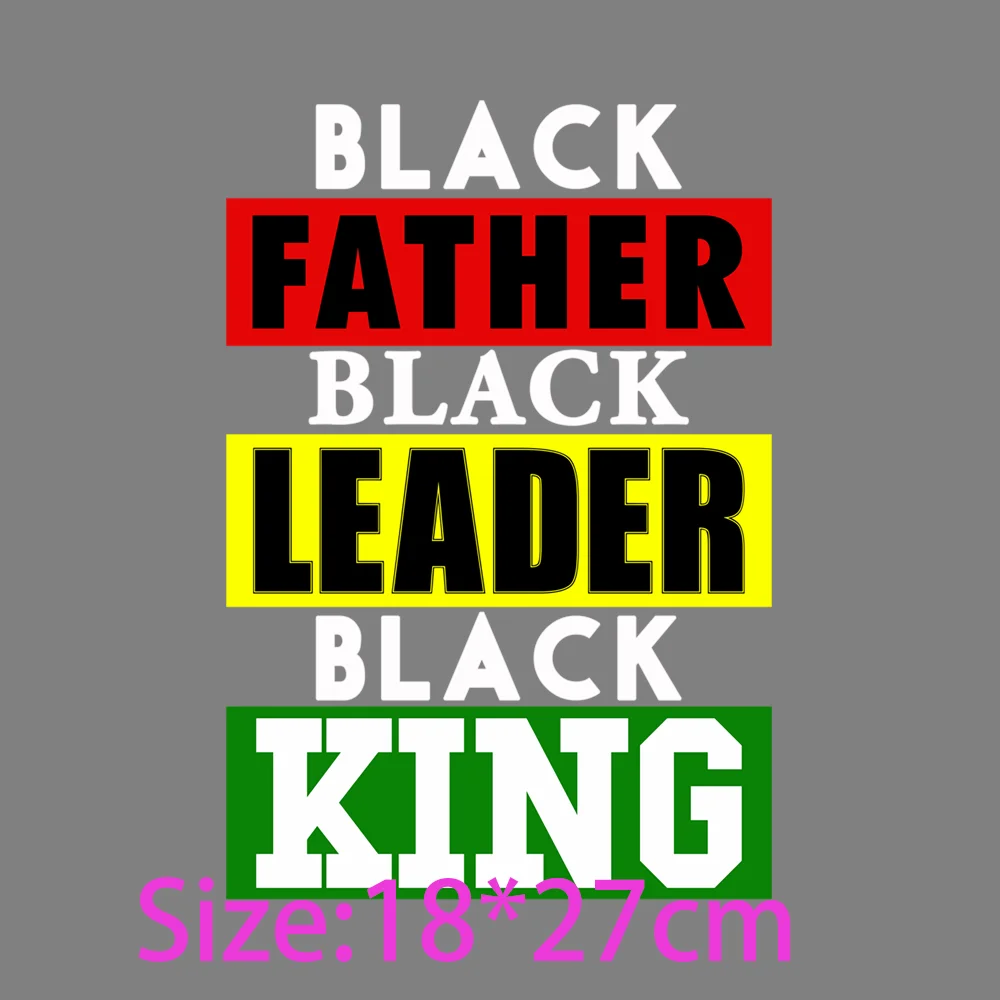 T-Shirt Transfer Black Lives Matter King Black Dope Dad Father Nutrition List Press Transfers iron on appliques for clothing diy