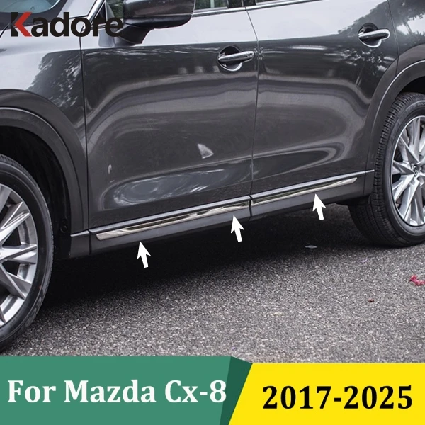 

Для Mazda CX-8 CX8 2017-2023 2024 2025 хромированная крышка корпуса боковой двери, защитная накладка, украшение, внешние аксессуары