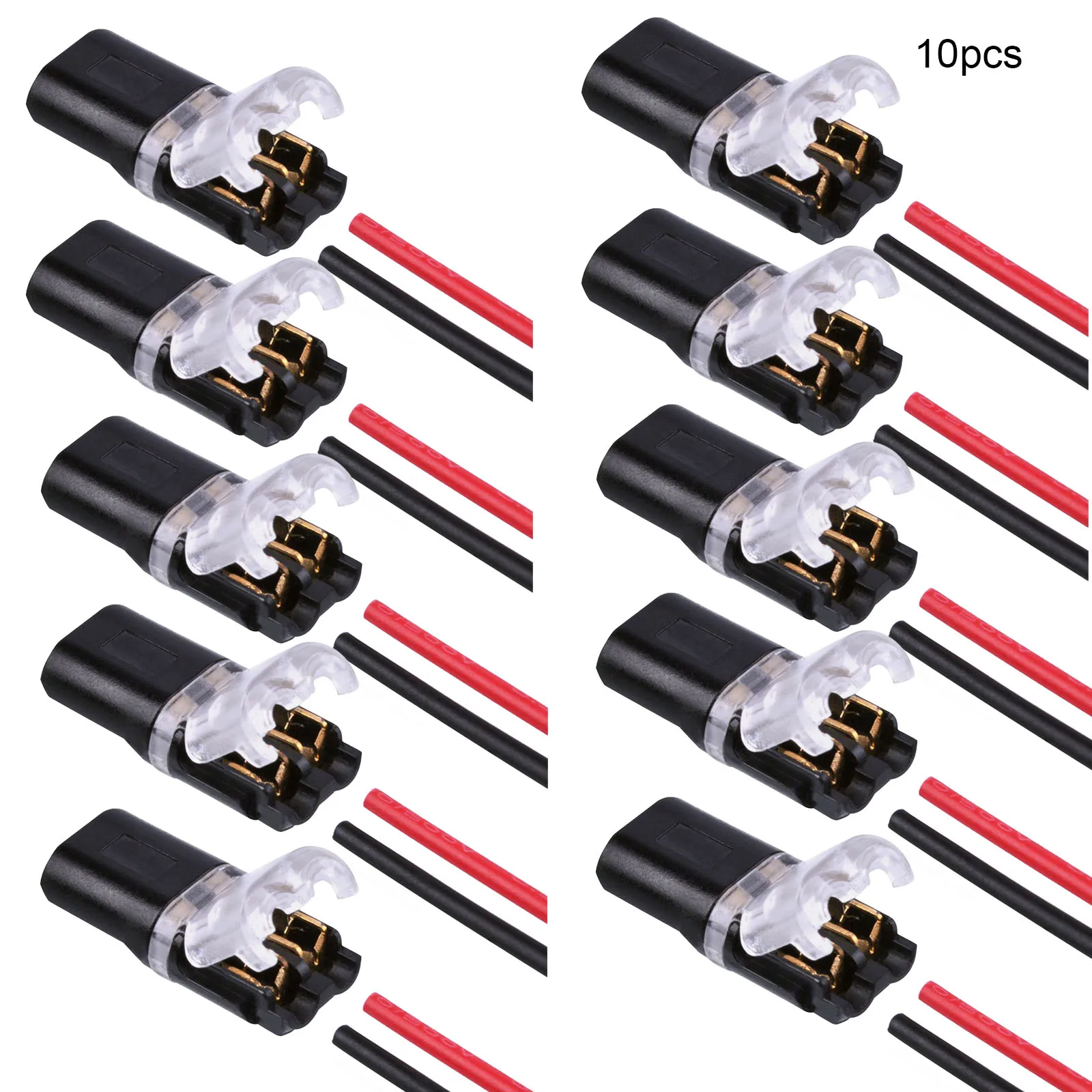 10PCS Fast Plug Wire Connector 2Pin Splice Cable Crimp Terminals With Locking Buckle Car Waterproof Electrical Connector