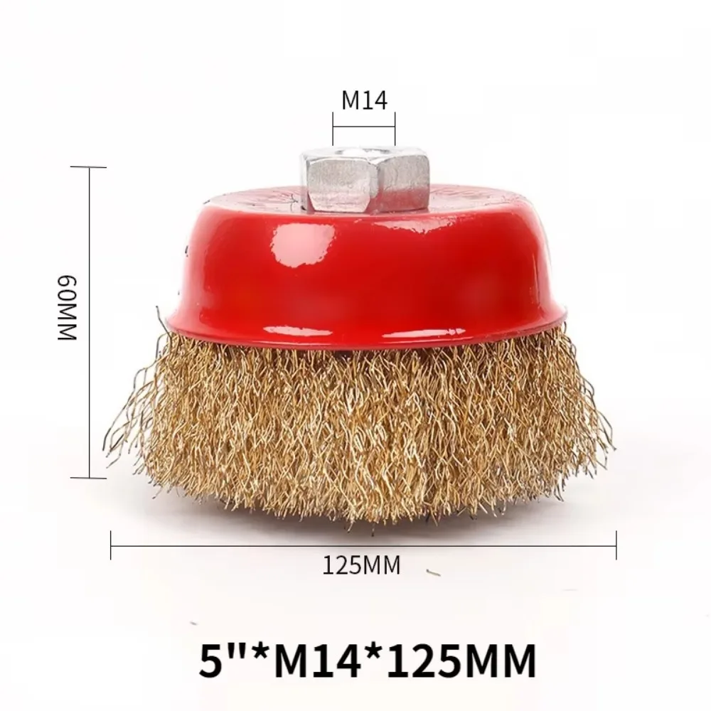 Roda de polimento de metal/escova de fio de limpeza/roda de fio de aço tipo tigela para moagem e remoção de ferrugem com porca