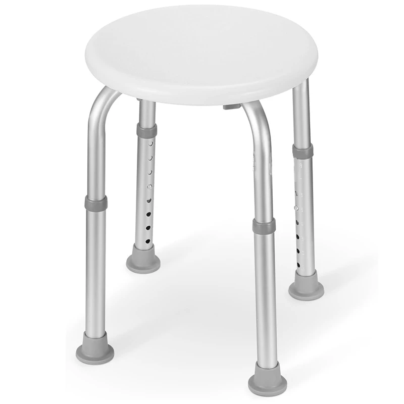 Silla de baño ajustable para ducha interior, taburete de ducha con aluminio mejorado, montaje sin herramientas, 8 alturas ajustables para Sen