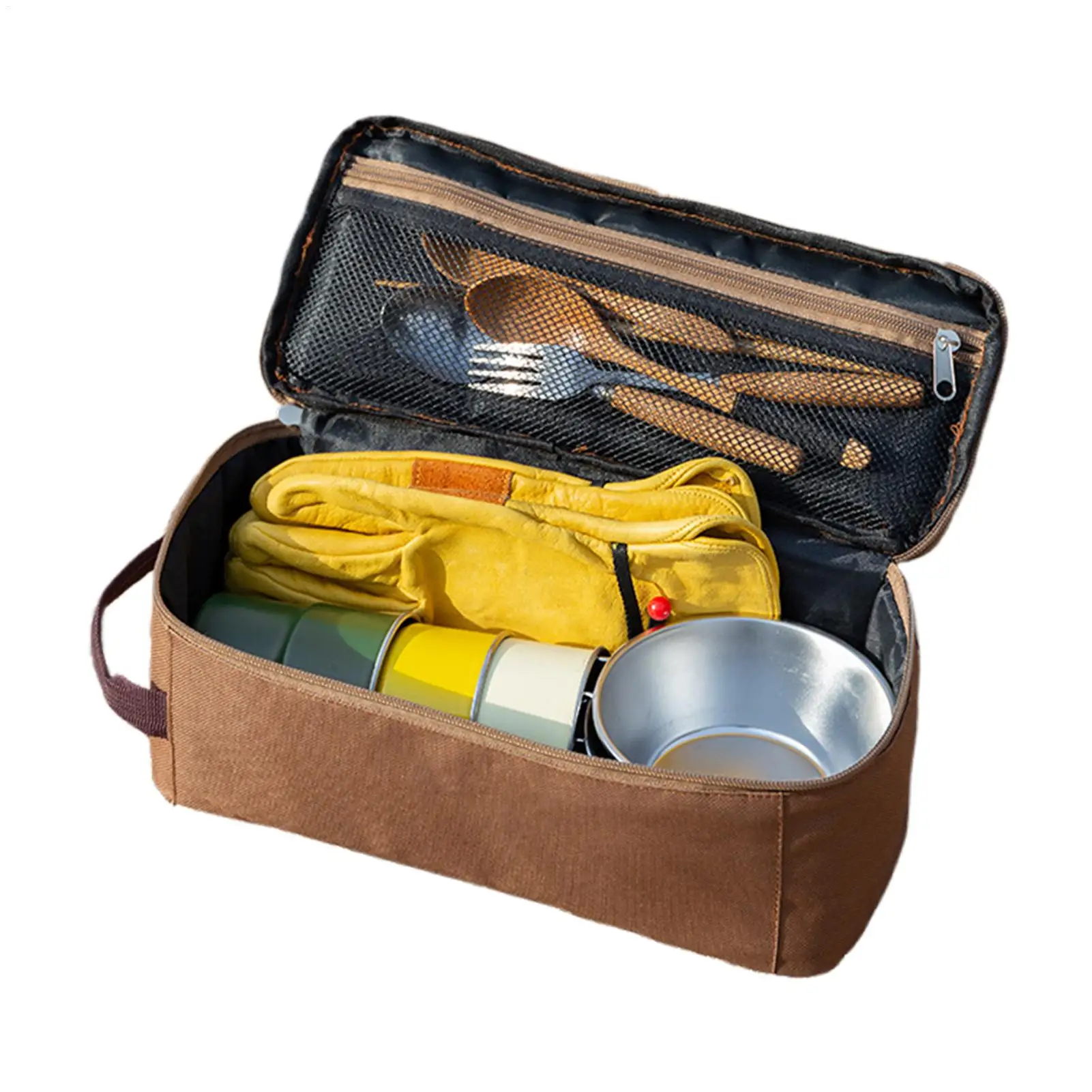 Bolsa organizadora de cocina para campamento, estuche de almacenamiento de herramientas de cocina para acampar, utensilios de cocina impermeables, organizador de utensilios para barbacoa, senderismo y parque