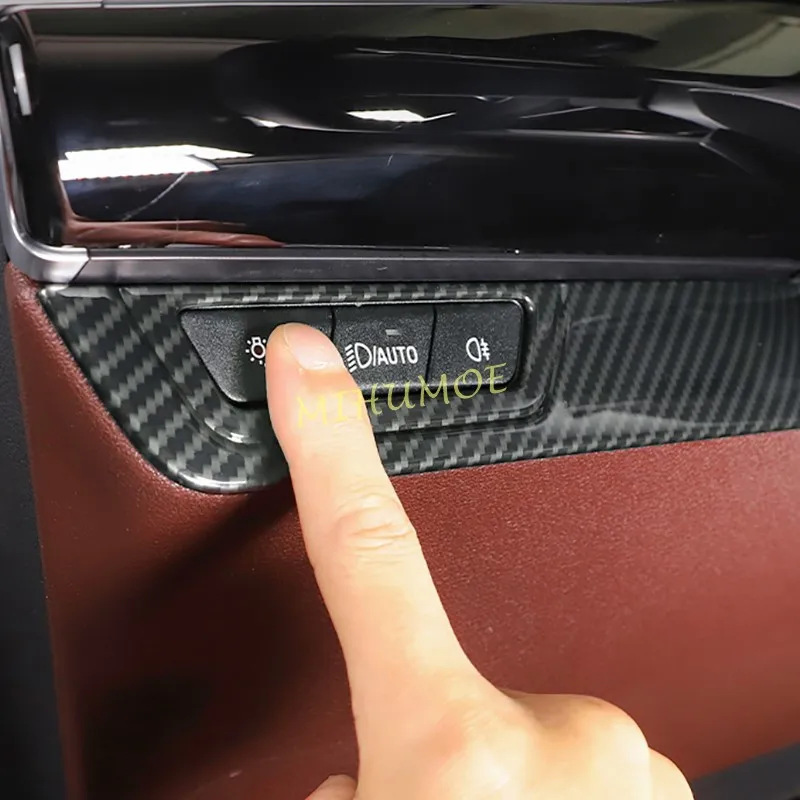 

For BMW X1 iX1 U11 X2 iX2 U10 2023 2024 2025 Carbon Fiber Center Console Dashboard Headlight Switch Cover Trims Accessories
