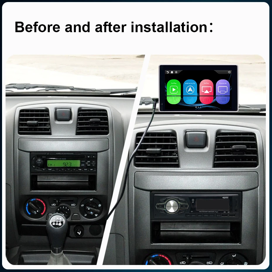 7 Inch 1024*600 Car Portable Mobile Phone Interconnection Screen Built-in DAB+ MP3 Car Radio Multimedia Radio Player