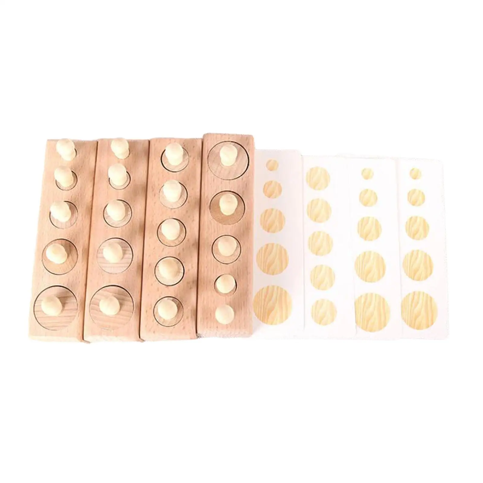 

Montessori Knobbed Cylinder Socket Build and Stack Game Hand Eye Coordination Teaching Tool for Kindergarten Birthday Gift