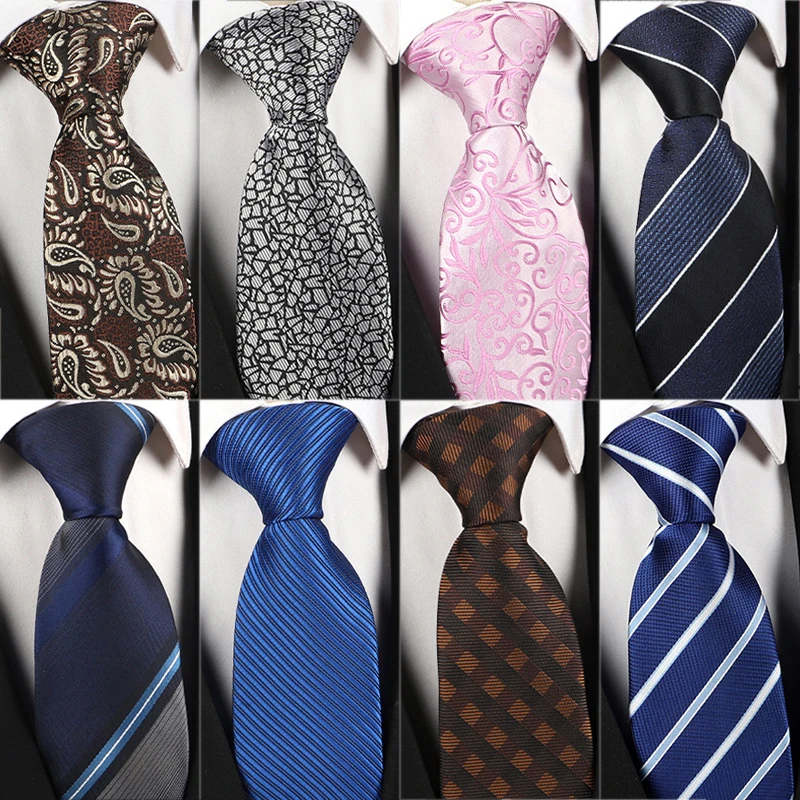 التعادل Gravatas موضة الجاكار المنسوجة 8 سنتيمتر ربطة العنق اكسسوارات الزفاف أزرق رمادي أسود اللون رجل المشارب صالح مجموعة مكتب الحفلات #1