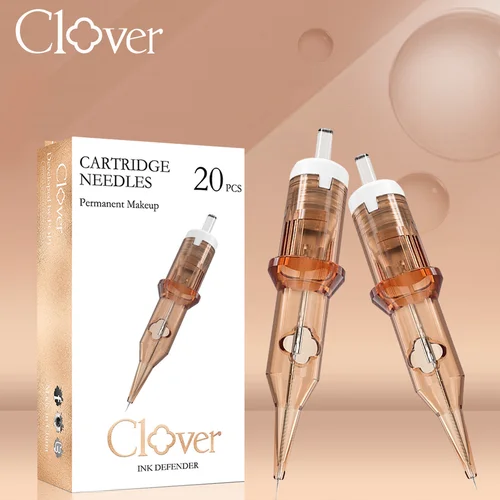 Cartucho de agujas de tatuaje POPU Clover, cartuchos profesionales de revestimiento redondo, membrana para máquina rotativa de tatuaje PMU SMP, suministro de pluma