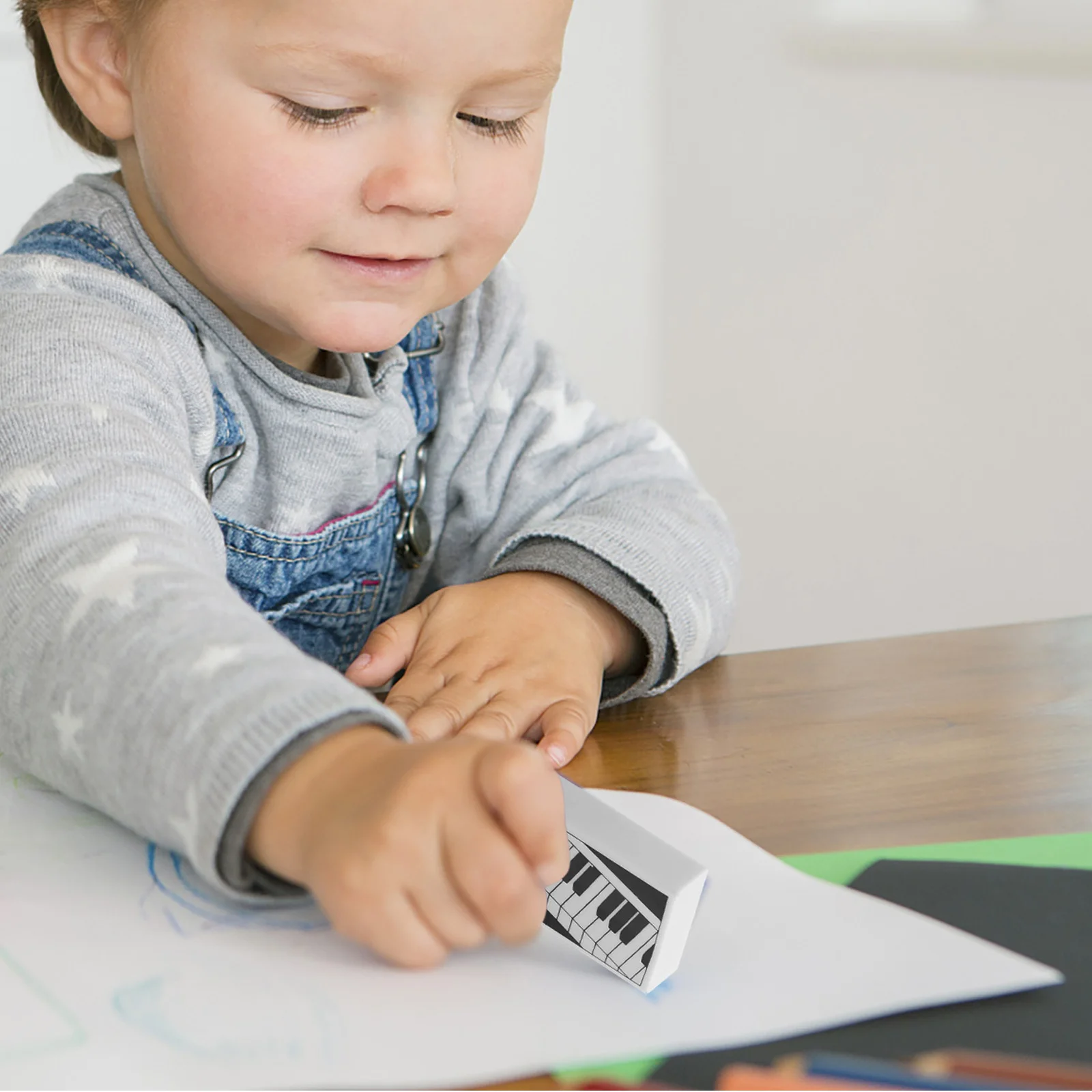 

6pcs Piano Eraser Rubber Material Durable Exquisite Workmanship Multi-Function Pencil Erasing Art Drawing Tool For Students