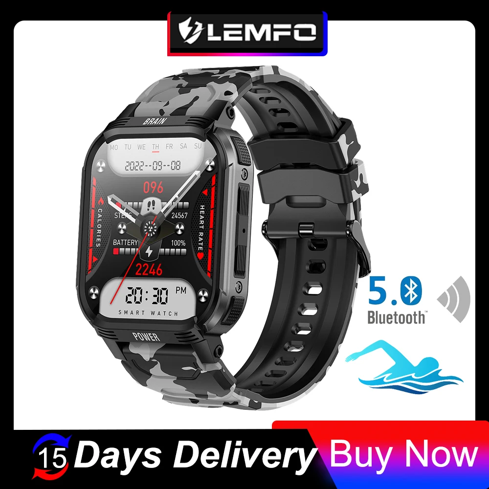 

LT08 Smart Watch Men Sports Bluetooth Call Fitness Tracker 24hours Heart Rate Monitor Military 2023 Smartwatch For Android IOS