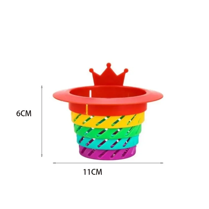 1pc Rainbow Sink Strainer Sink Filter Kitchen Item Collector Foldable Scalable Interesting Design Drainage Suitable Kitchen Sink