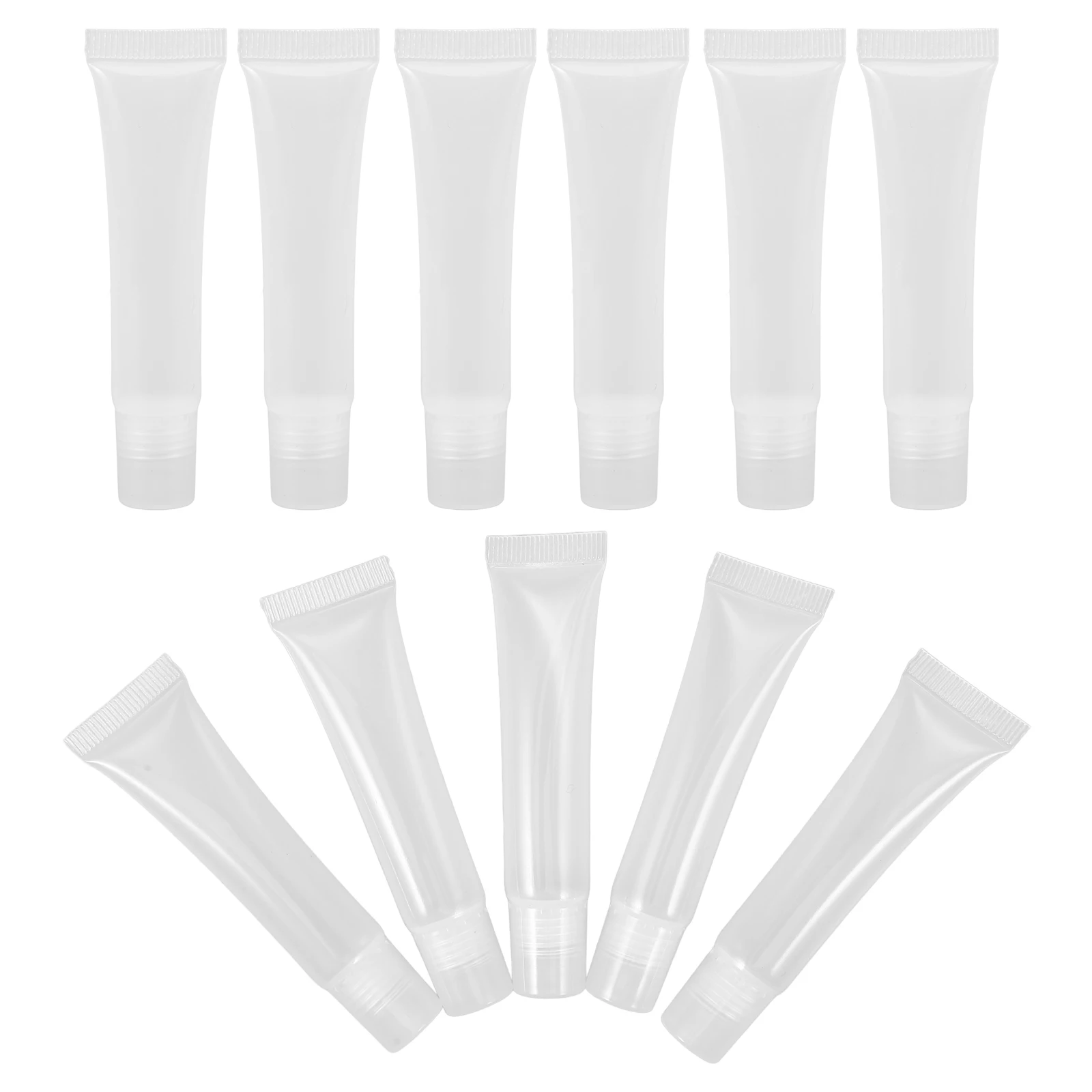50pcs Empty Lip Balm Tubes Transparent Containers Leak Proof Refillable Travel Tubes For Lip Gloss Body Lotion Sample