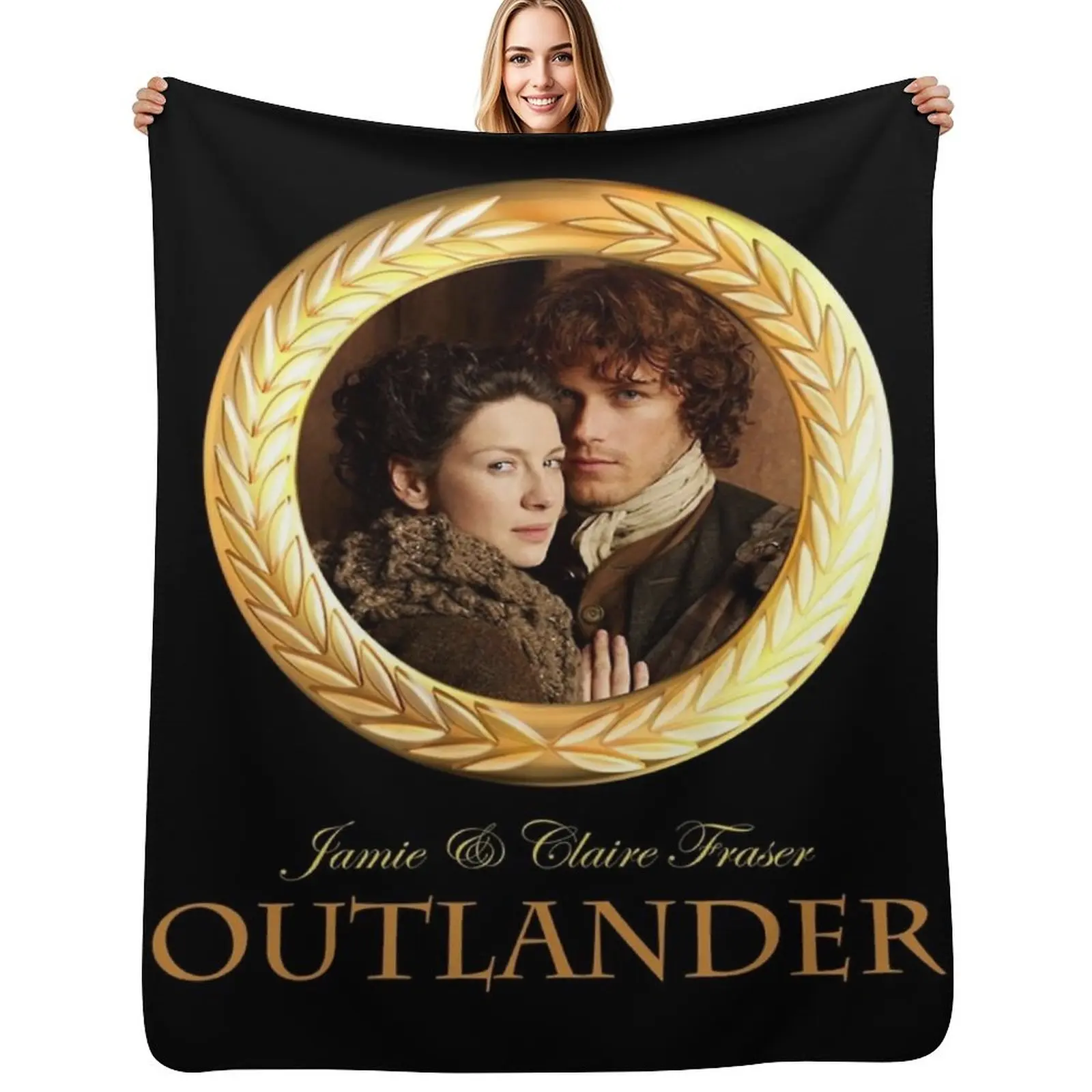 Jamie & Claire Fraser Outlander Throw Blanket Color Fast Cozy Throw Blanket