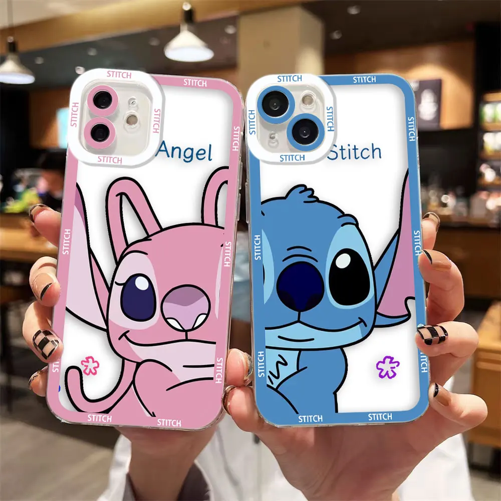 

Angel Lilo Stitch Cartoon Cover Angel Eyes Clear Case For Xiaomi Redmi Note 13 12 12S 11 11T 11S 10 9 10S 9S 9T 8 Pro Case Shell