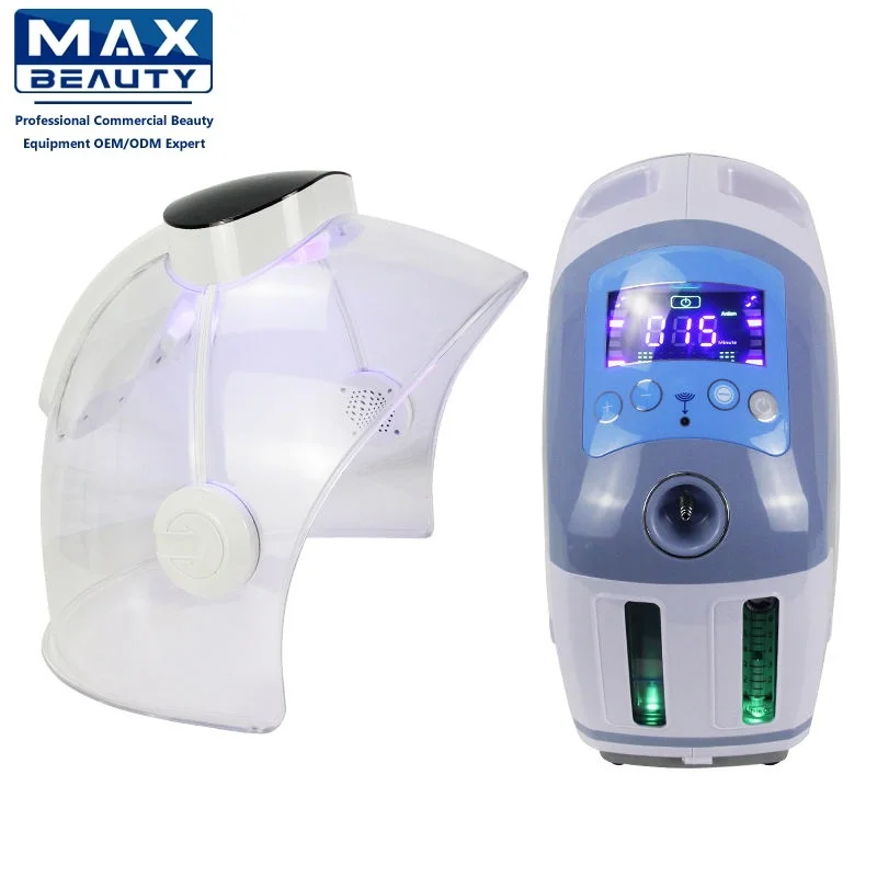 High quality 2 in 1 Oxygen led dome facial machine spray gun Oxygen machine for beauty salon