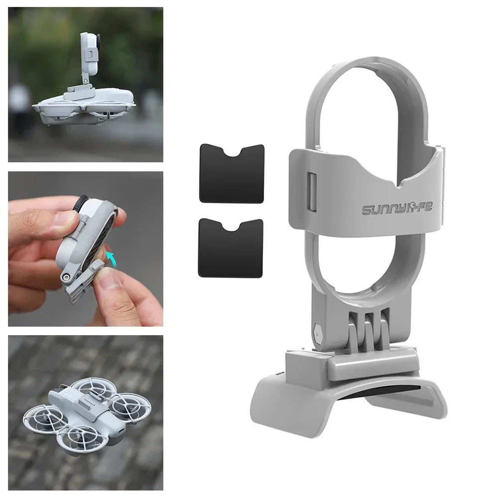 O sunnylife montagem ajustável para dji neo adaptador à prova de choque base suporte câmera de ação montagem drone acessórios compatibilidade