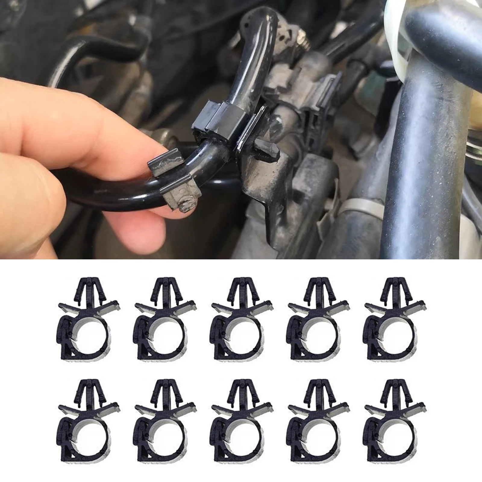 

10Pcs Car Wiring Harness Fastener Route Fixed Retainer Clip Corrugated Pipe Tie Wrap Cable Clamp Oil Pipe Beam Line Hose Bracket