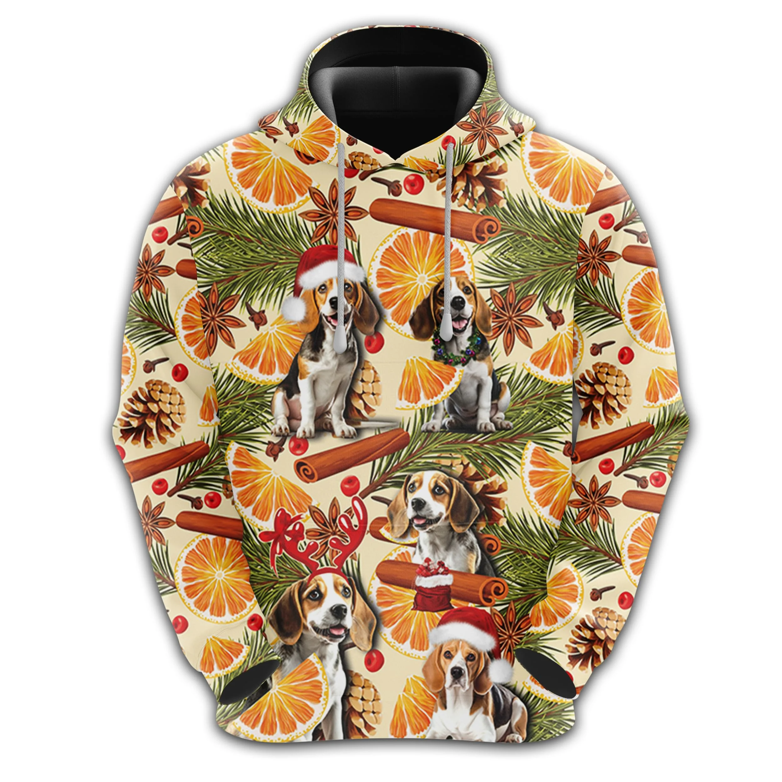 Dog Xmas Orange Cinnamon Graphic Sweatshirts Christmas Gift Hoodies For Men Clothes Rottweiler Bulldog Schnauzer Pet Dogs Hoody