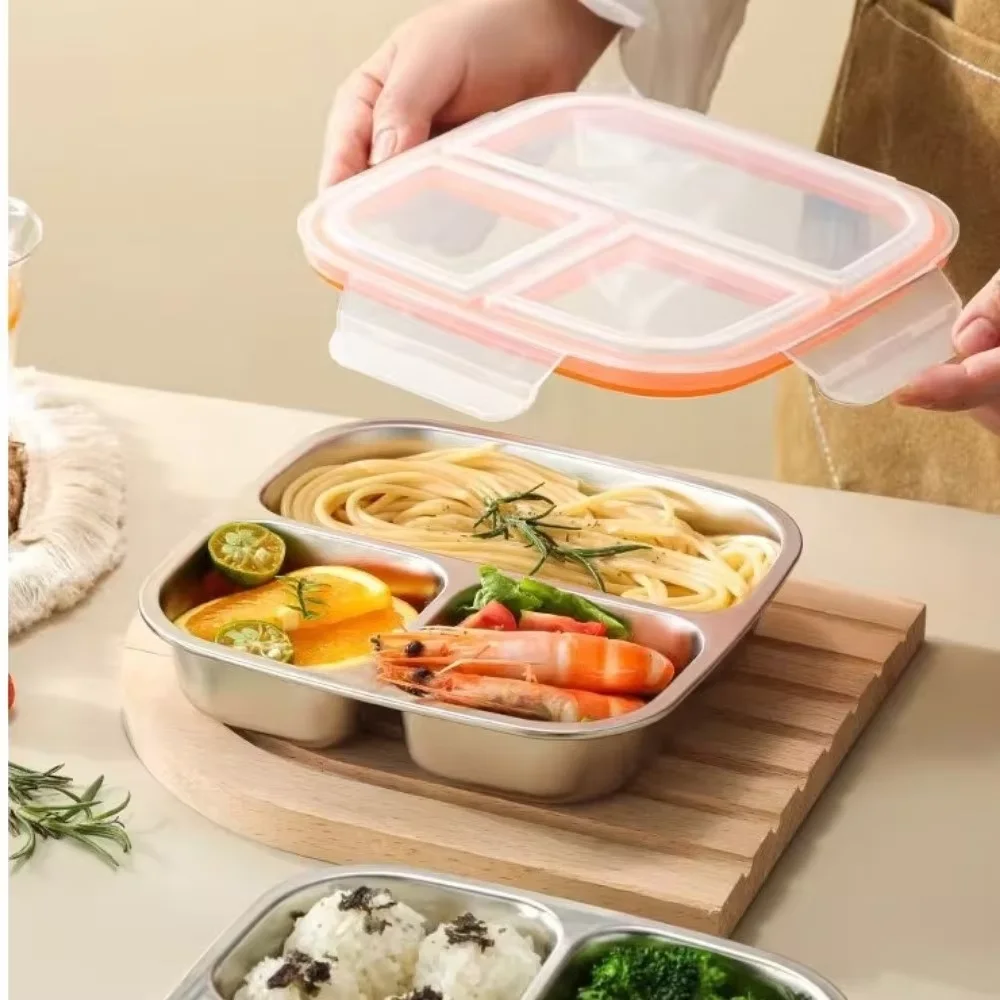 Stainless Steel Compartmentalized Lunch Box, Sealed Box for Portion Control, Special Meal Box for Weight Loss, Microwaveable Lunch Box for Work