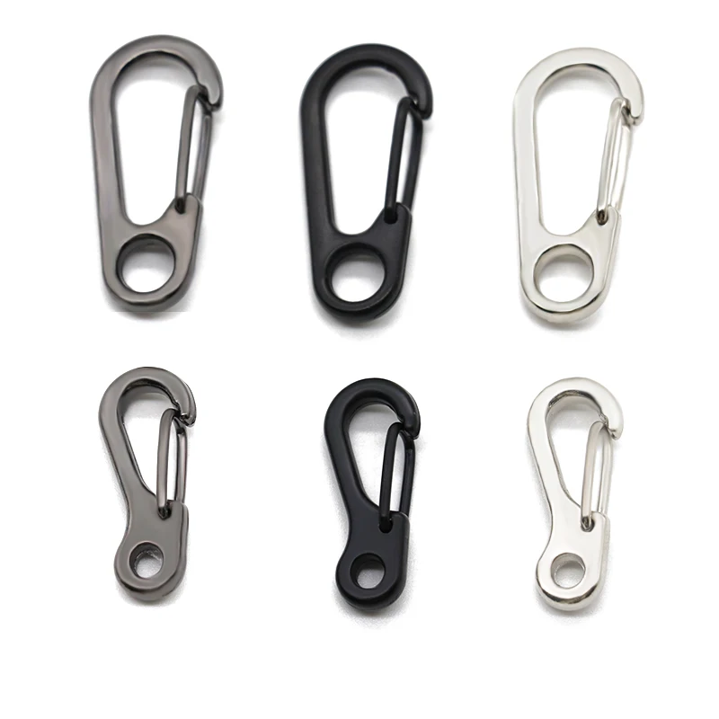 Preto S Shaped Chaveiro Anel Titular, Anéis de Metal Gancho, Fechos Gancho, Jóias DIY Fazendo Descobertas, 8, 5 Pcs, 10Pcs