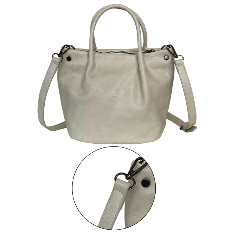 Practical Crossbody Bag Delicate and Functional PU Leather Shoulder Bag Bucket Purse Suitable for Various Occasion