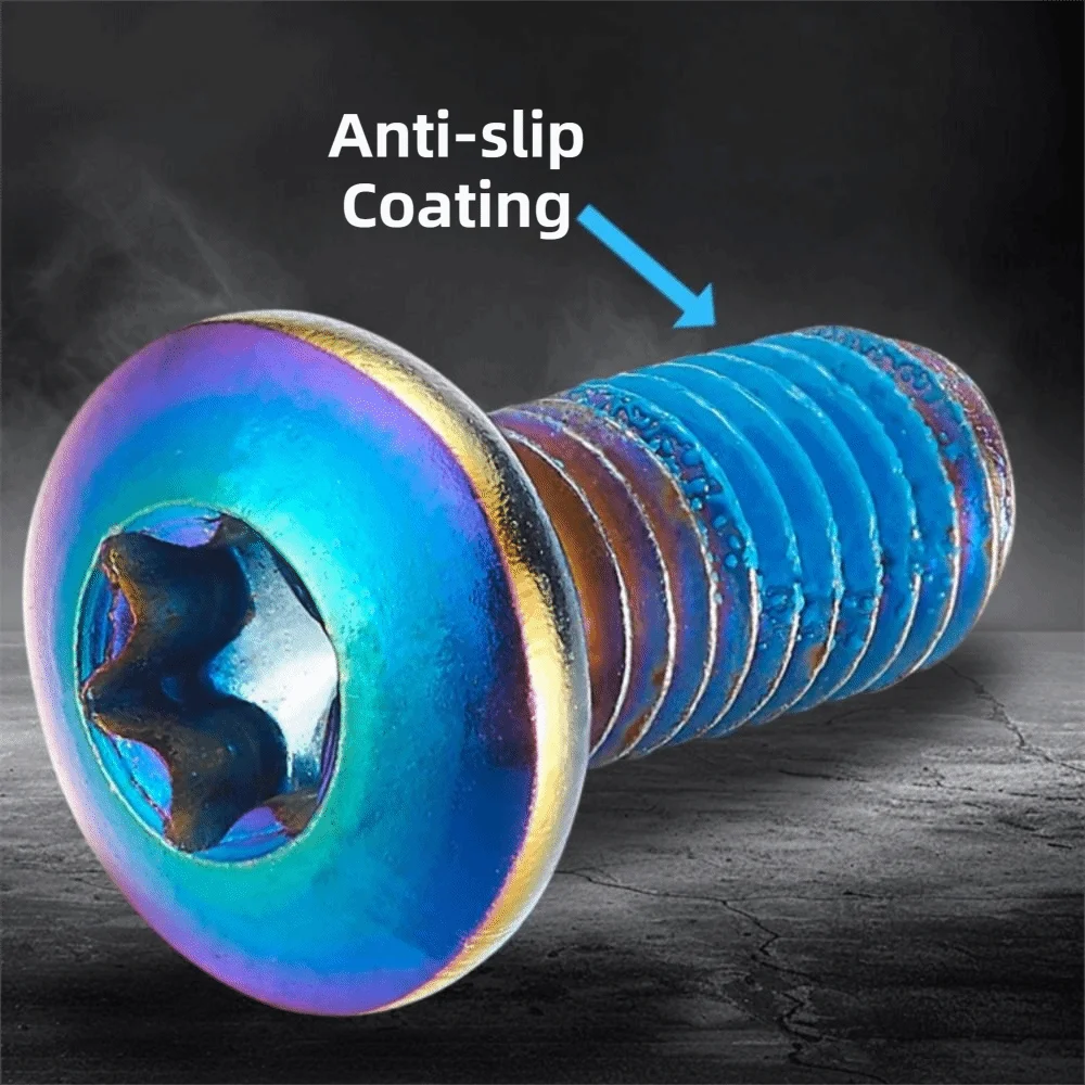 

12pcs T25 Torx Head Disc Brake Rotor Screws Colorful M5x11.5mm Brake Disc Bolts Steel Alloy Bicycle Screws MTB Mountain Bike