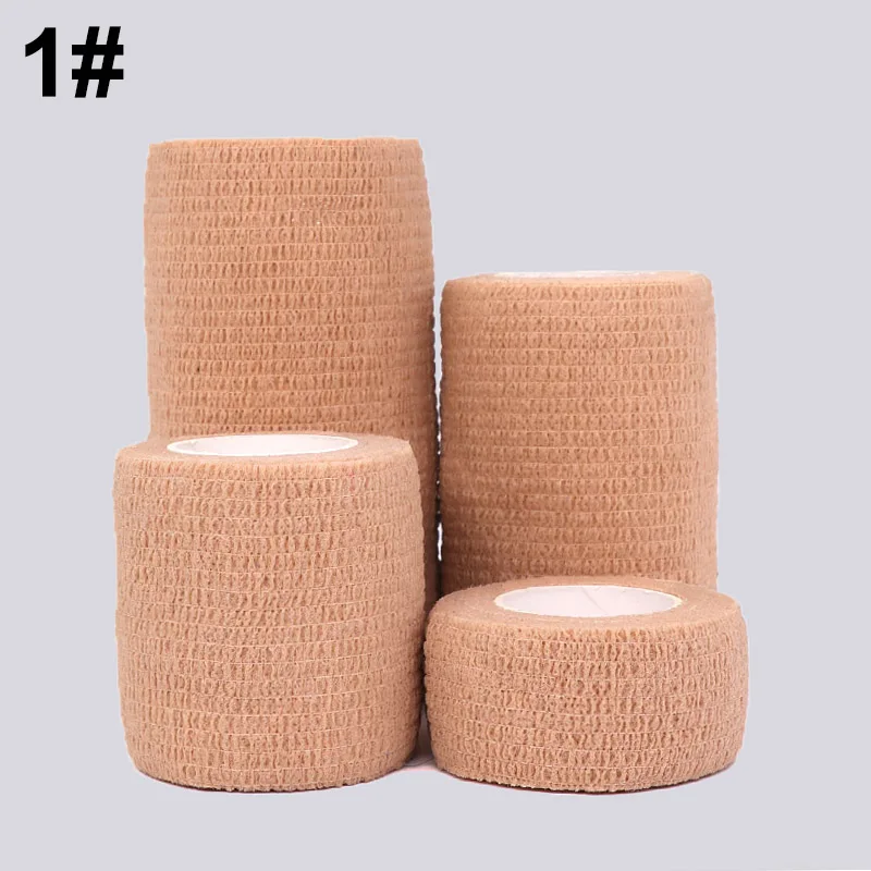 1Roll 2.5/5/7.5/10/15cm*4.8m Gauze Motion Bandage Self-adhesive Breathable Elastic Bandages for Sports Fixing Finger Wrist Leg