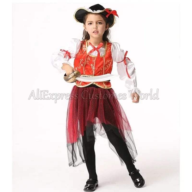 Disfraces de pirata para niñas, guardería, Halloween, regalo de Navidad, disfraz de fiesta, disfraz de Cosplay para niños, ropa de actuación
