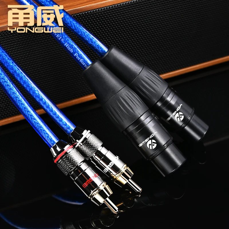 YONGWEI Hifi 2RCA Male to 2XLR Female Audio Cable Hi-end 4N OFC Dual XLR Female to Dual RCA Male Audio Wire For Microphone Mixer