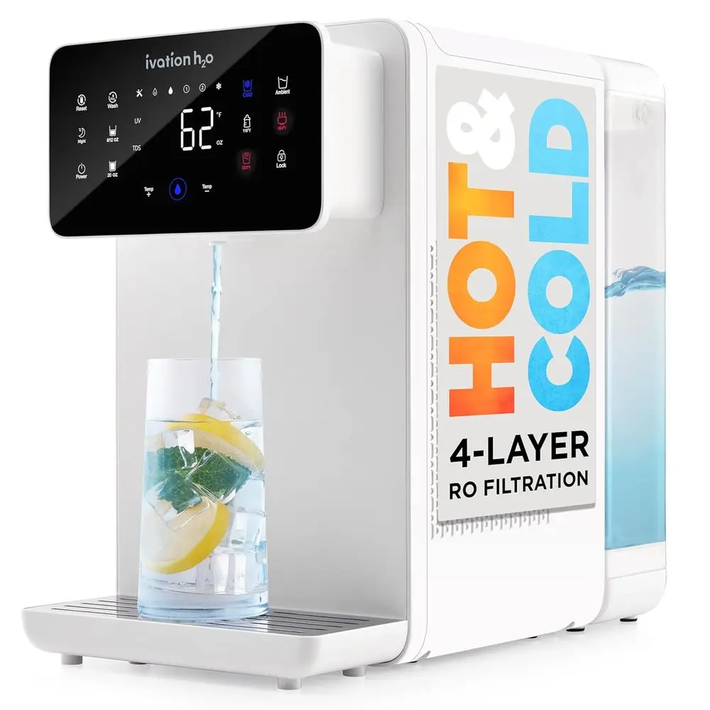 

H2O Hold Countertop, Reverse Osmosis Water ilter, TDS ilter System, 4 Stage RO Water iltration, 6 Temperature Presets, 3:1 e to