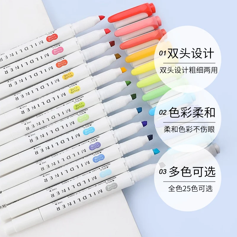 5/10pcs Zebra Highlighter Pen Markers Double Ended Twin Tip Highlighter Set For School Office Drawing Writing Japanese Stationer