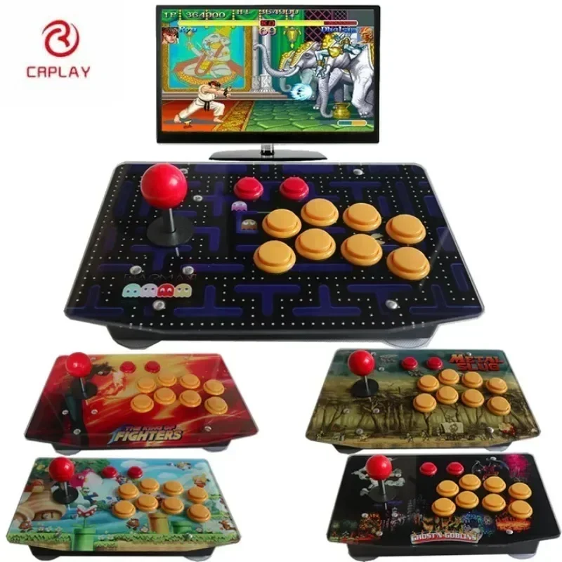 RAC-J500S 10 Button Arcade Controller, Plug and Play Suitable for PC. Customizable Acrylic Panel with Joystick and USB Cable 