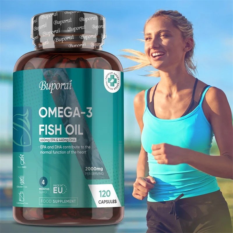 

Omega 3 Fish Oil 2000mg - Helps Maintain Normal Brain Function and Healthy Vision, Boosts Natural Energy and Improves Immunity