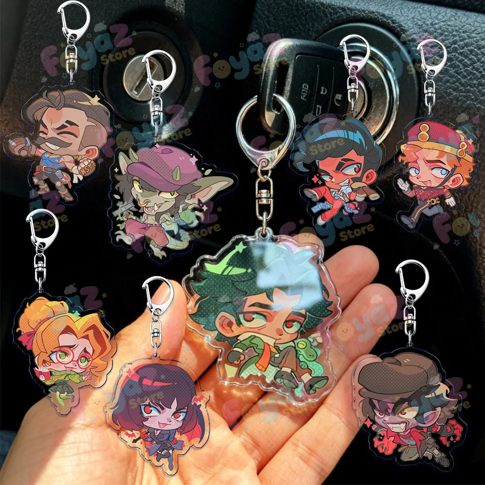 Deadlock Charms Chibi Keychain for Accessorie Shiv Pocket Doorman Drifter Mina Ivy Lash Paige Keyrings Jewelry Manga Gifts