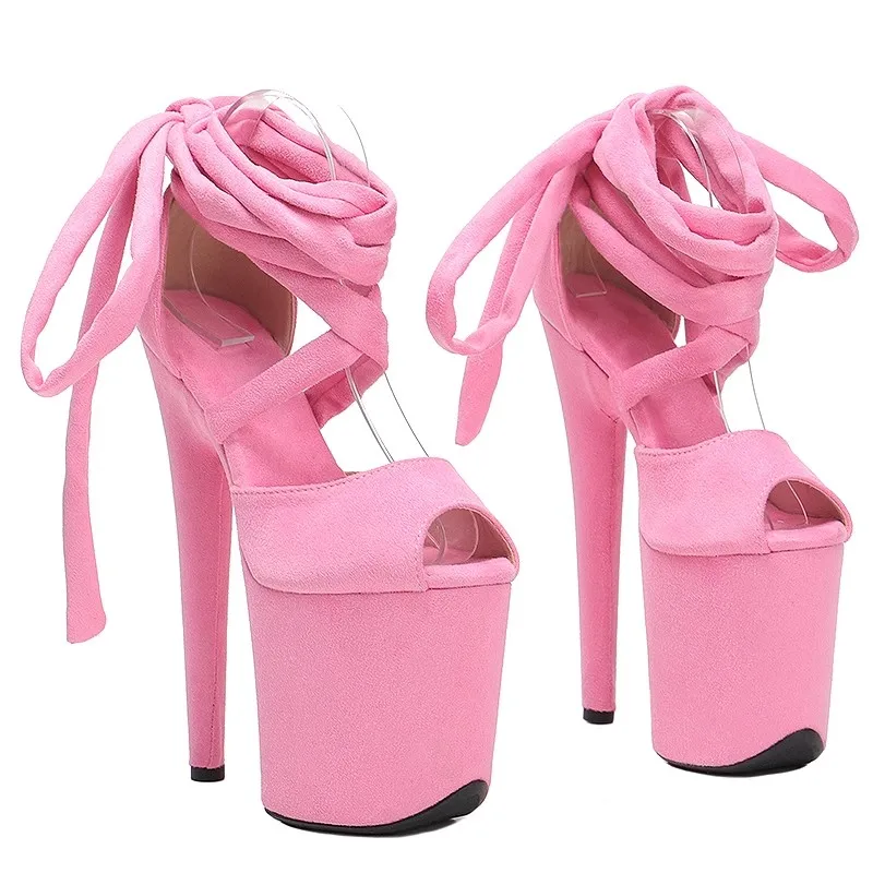 

Fashion 20CM/8inches Suede Upper Plating Platform Sexy High Heels Sandals Pole Dance Shoes 115